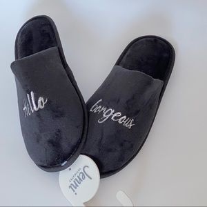 Jenni Intimates Women’s Hello Gorgeous Black Slippers Size Small